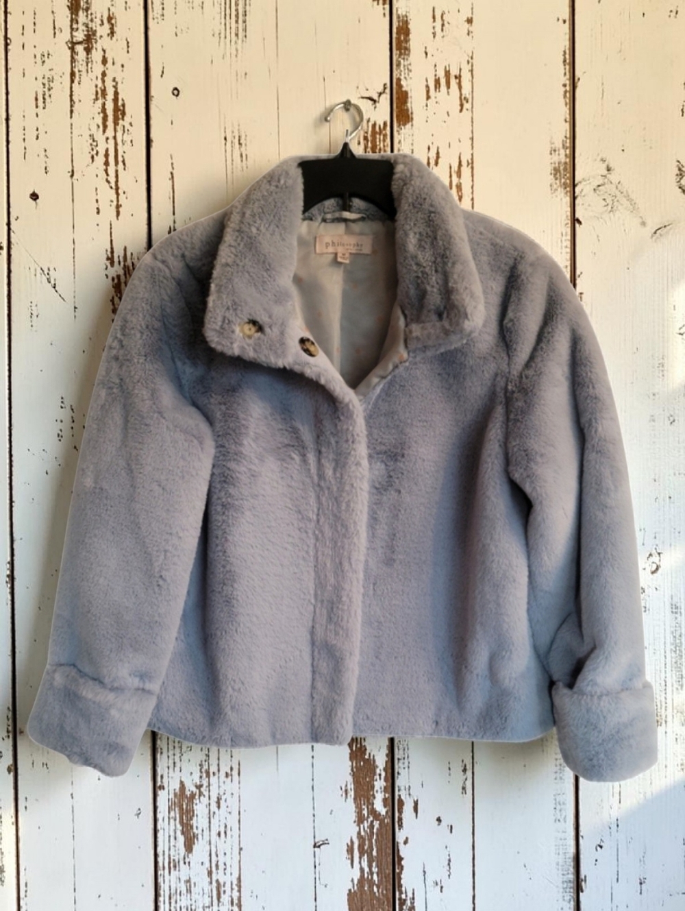 Womens Size M Philosophy Teddy Jacket in Lilac